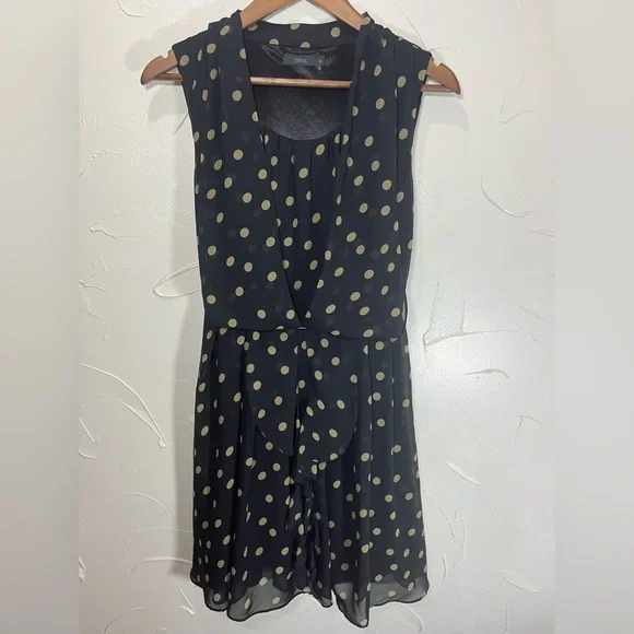 THML Polka Dot Sheer Blouson Dress SZ M - Picture 1 of 12